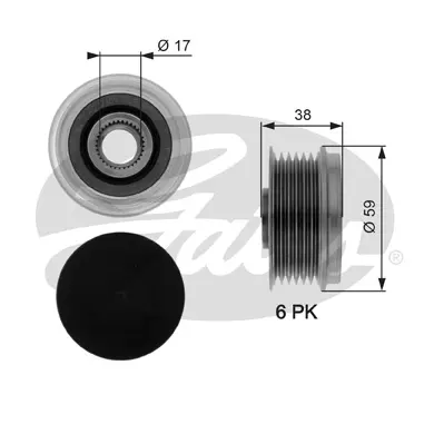 OAP OAP7039 OVERRUNNING ALT.PULLEY Gates 