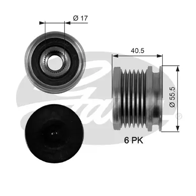 OAP OAP7040 OVERRUNNING ALT.PULLEY Gates 