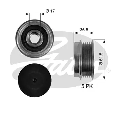 OAP OAP7041 OVERRUNNING ALT.PULLEY Gates 