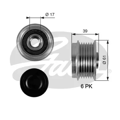 OAP OAP7042 OVERRUNNING ALT.PULLEY Gates 