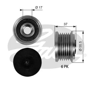 OAP OAP7046 OVERRUNNING ALT.PULLEY Gates 