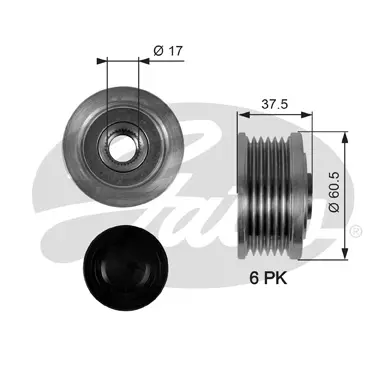 OAP OAP7048 OVERRUNNING ALT.PULLEY Gates 