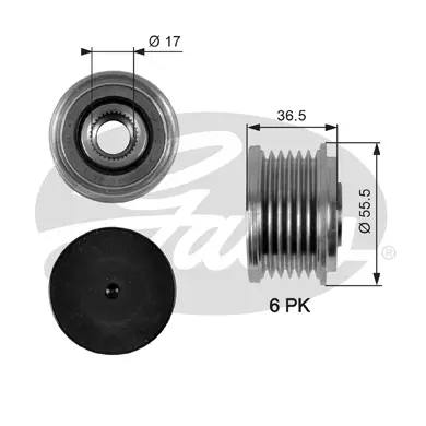 OAP OAP7049 OVERRUNNING ALT.PULLEY Gates 