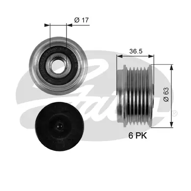 OAP OAP7051 OVERRUNNING ALT.PULLEY Gates 