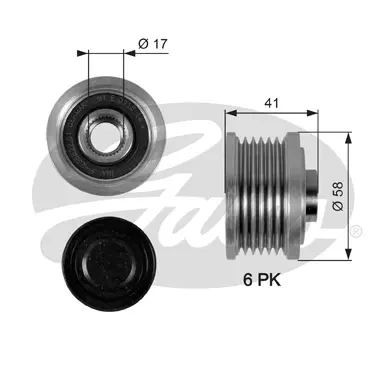 OAP OAP7052 OVERRUNNING ALT.PULLEY Gates 