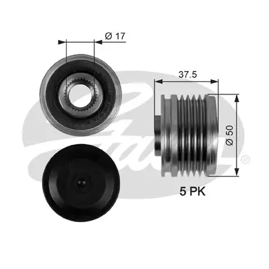 OAP OAP7053 OVERRUNNING ALT.PULLEY Gates 