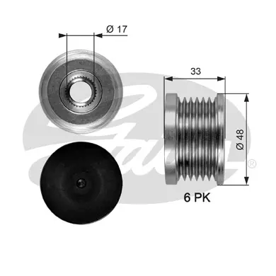 OAP OAP7054 OVERRUNNING ALT.PULLEY Gates 