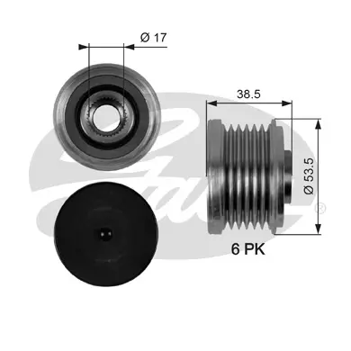 OAP OAP7055 OVERRUNNING ALT.PULLEY Gates 