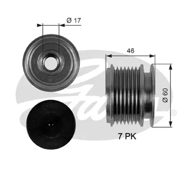 OAP OAP7056 OVERRUNNING ALT.PULLEY Gates 