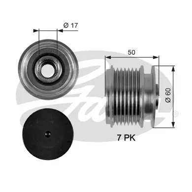 OAP OAP7058 OVERRUNNING ALT.PULLEY Gates 