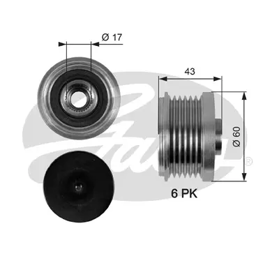 OAP OAP7059 OVERRUNNING ALT.PULLEY Gates 