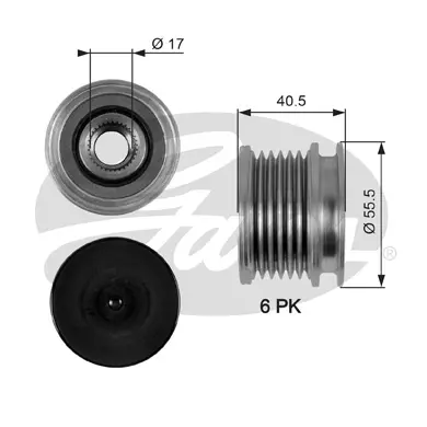 OAP OAP7060 OVERRUNNING ALT.PULLEY Gates 