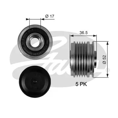 OAP OAP7064 OVERRUNNING ALT.PULLEY Gates 