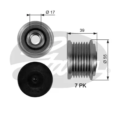 OAP OAP7065 OVERRUNNING ALT.PULLEY Gates 