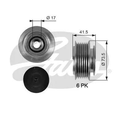 OAP OAP7066 OVERRUNNING ALT.PULLEY Gates 