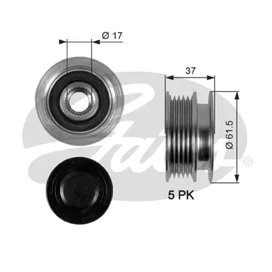 OAP OAP7067 OVERRUNNING ALT.PULLEY Gates 