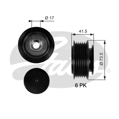 OAP OAP7068 OVERRUNNING ALT.PULLEY Gates 