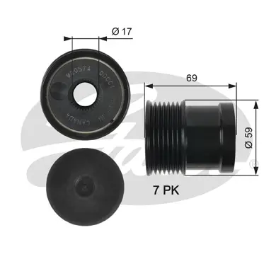 OAP OAP7069 OVERRUNNING ALT.PULLEY Gates 