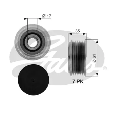 OAP OAP7070 OVERRUNNING ALT.PULLEY Gates 