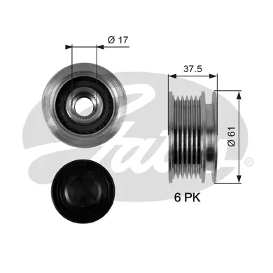 OAP OAP7072 OVERRUNNING ALT.PULLEY Gates 