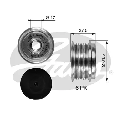 OAP OAP7075 OVERRUNNING ALT.PULLEY Gates 