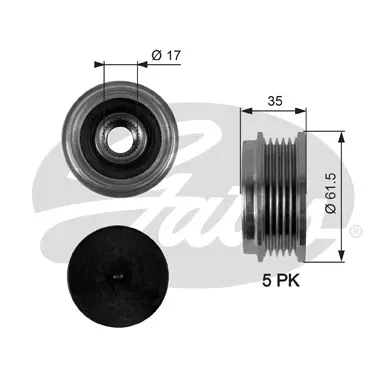 OAP OAP7076 OVERRUNNING ALT.PULLEY Gates 