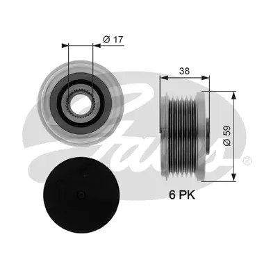 OAP OAP7077 OVERRUNNING ALT.PULLEY Gates 