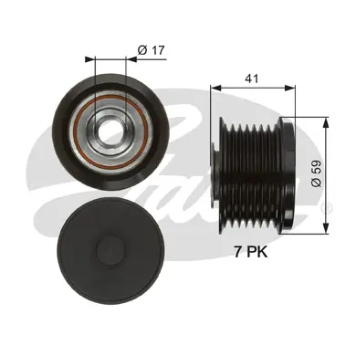 OAP OAP7078 OVERRUNNING ALT.PULLEY Gates 