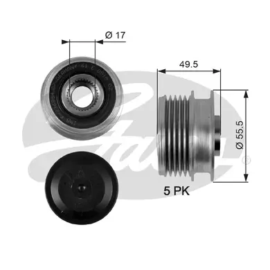 OAP OAP7079 OVERRUNNING ALT.PULLEY Gates 
