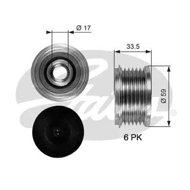 OAP OAP7080 OVERRUNNING ALT.PULLEY Gates 