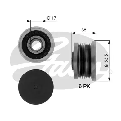 OAP OAP7081 OVERRUNNING ALT.PULLEY Gates 