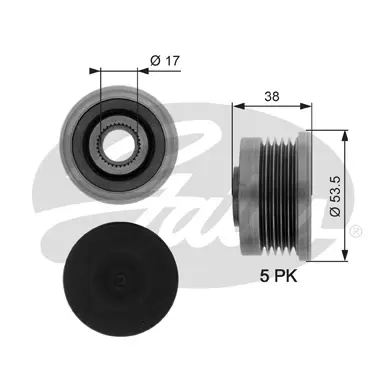 OAP OAP7082 OVERRUNNING ALT.PULLEY Gates 