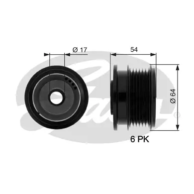 OAP OAP7083 OVERRUNNING ALT.PULLEY Gates 