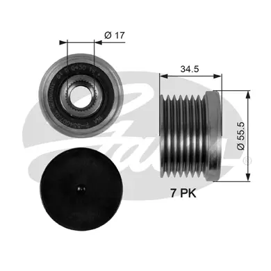 OAP OAP7084 OVERRUNNING ALT.PULLEY Gates 