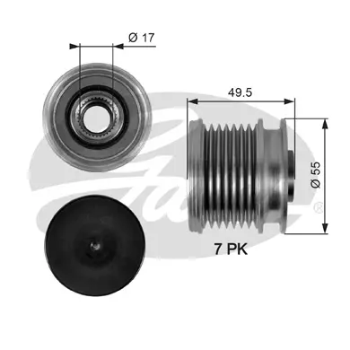 OAP OAP7086 OVERRUNNING ALT.PULLEY Gates 