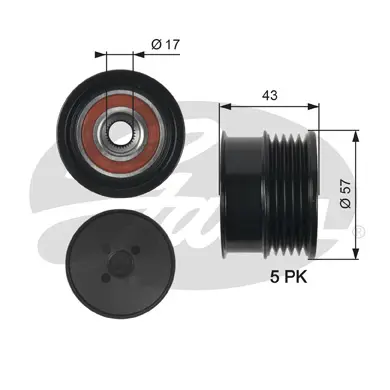 OAP OAP7088 OVERRUNNING ALT.PULLEY Gates 