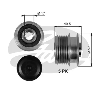 OAP OAP7089 OVERRUNNING ALT.PULLEY Gates 