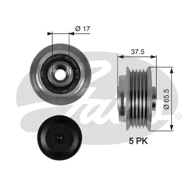 OAP OAP7091 OVERRUNNING ALT.PULLEY Gates 