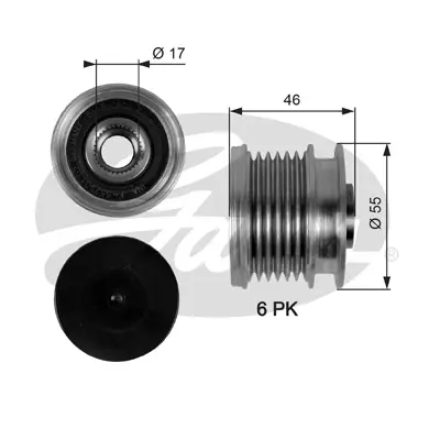 OAP OAP7092 OVERRUNNING ALT.PULLEY Gates 