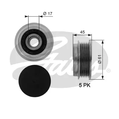 OAP OAP7093 OVERRUNNING ALT.PULLEY Gates 