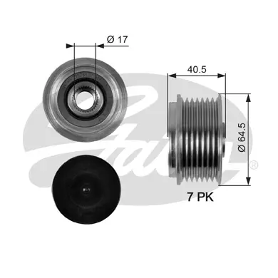 OAP OAP7094 OVERRUNNING ALT.PULLEY Gates 