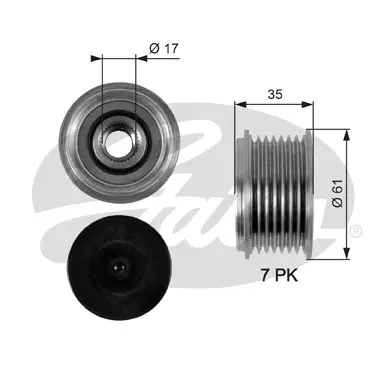 OAP OAP7095 OVERRUNNING ALT.PULLEY Gates 