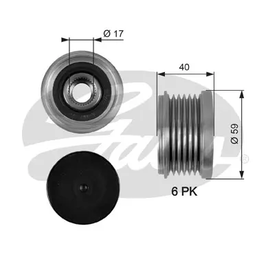 OAP OAP7097 OVERRUNNING ALT.PULLEY Gates 