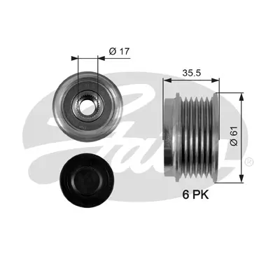 OAP OAP7100 OVERRUNNING ALT.PULLEY Gates 