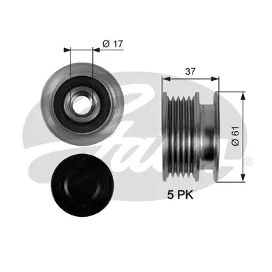 OAP OAP7102 OVERRUNNING ALT.PULLEY Gates 