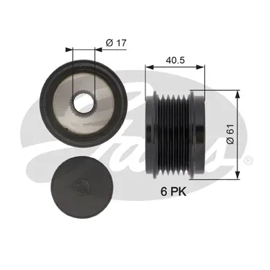 OAP OAP7103 OVERRUNNING ALT.PULLEY Gates 