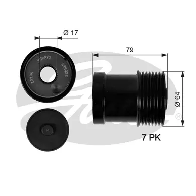 OAP OAP7104 OVERRUNNING ALT.PULLEY Gates 