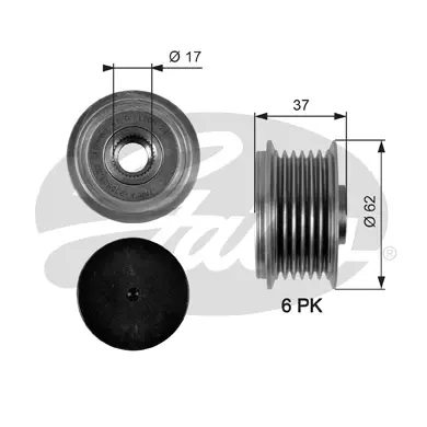 OAP OAP7105 OVERRUNNING ALT.PULLEY Gates 