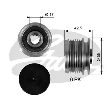 OAP OAP7106 OVERRUNNING ALT.PULLEY Gates 