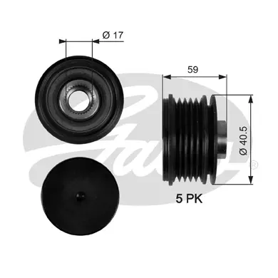 OAP OAP7107 OVERRUNNING ALT.PULLEY Gates 